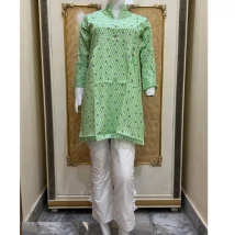14 August : 2 Pcs Women Stitched Cotton Printed Suit.