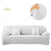 Silver Sofa Cover 3 Seater | Stretchable 3 Seater Sofa Covers Set | Elastic Fitted Solid Color Jersey Cover Jumbo Size | Comfortable Couch Cover | Narmo Gudaz