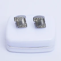 Crystal Silver Cufflinks for Men