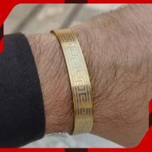 Branded Style Golden Bangle Bracelet for Men