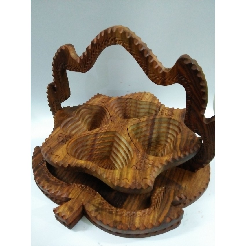 Buy Wooden Dry Fruit Basket in leaf design online in Pakistan Buyon.pk