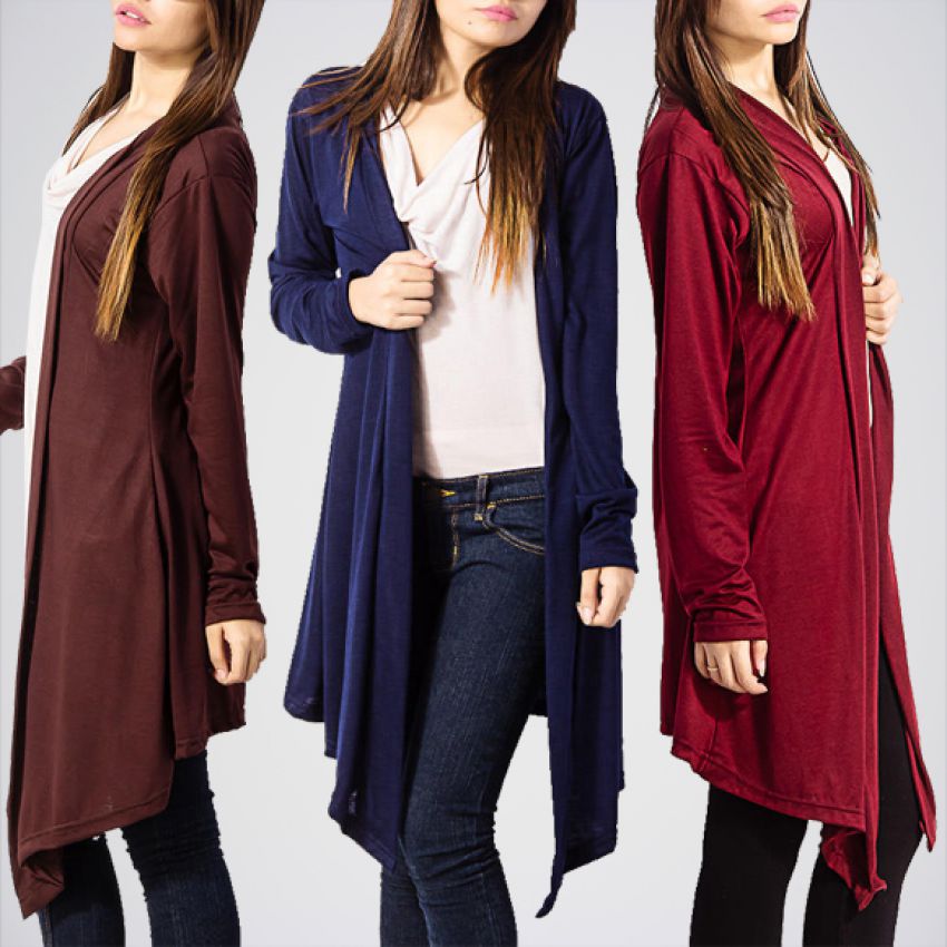 Image: https://www.buyon.pk/image/data/members/farmanali/shrugh.jpg Pack of 03 Long Shrugs
