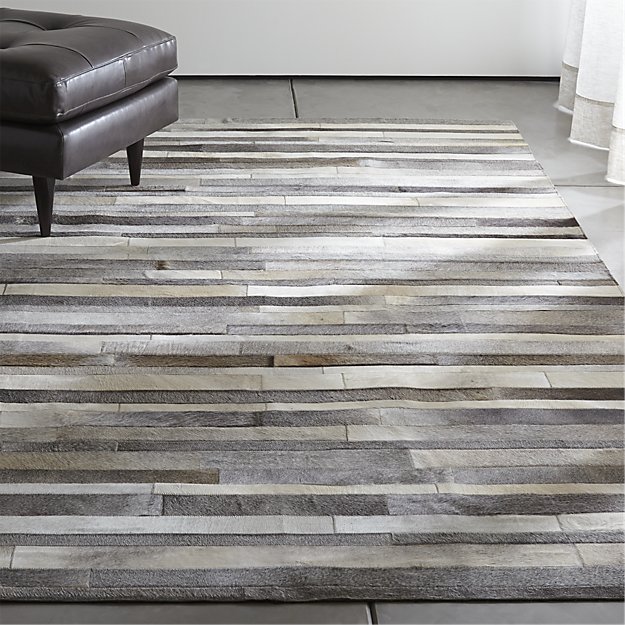 Gray Stripes Cowhide Patchwork Rug Grey Cowhide Rug Exclusive