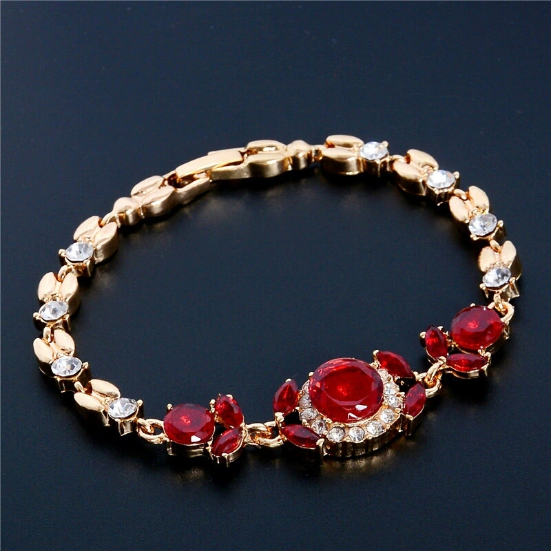 Buy 18K Gold Plated Ruby Bracelet Jewellery online in Pakistan Buyon.pk