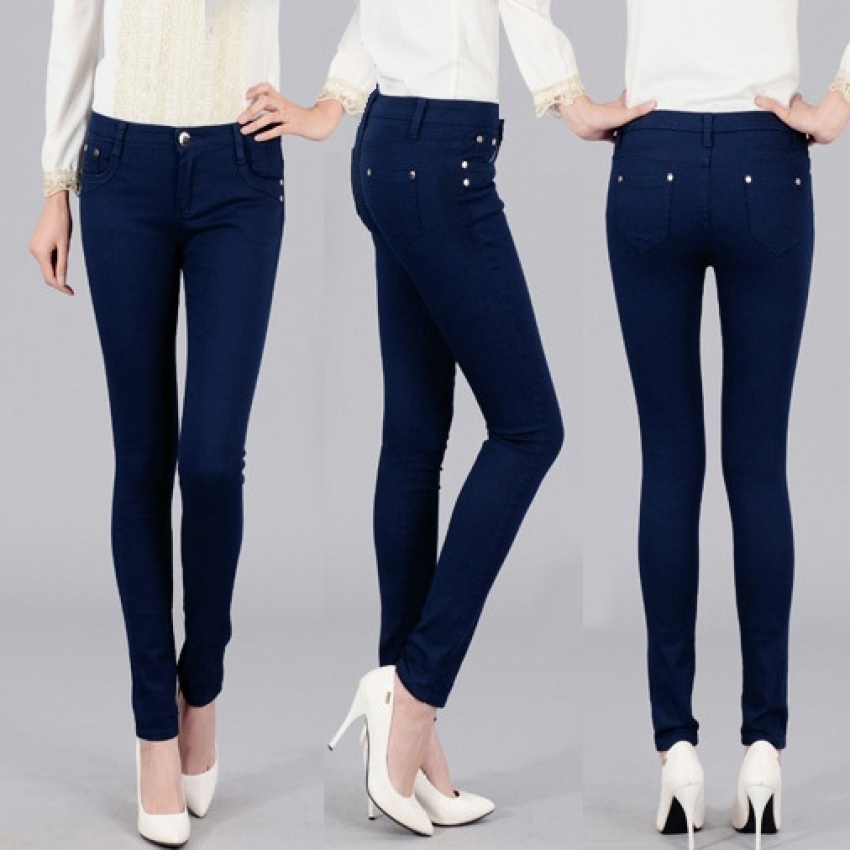 navy blue jeans womens